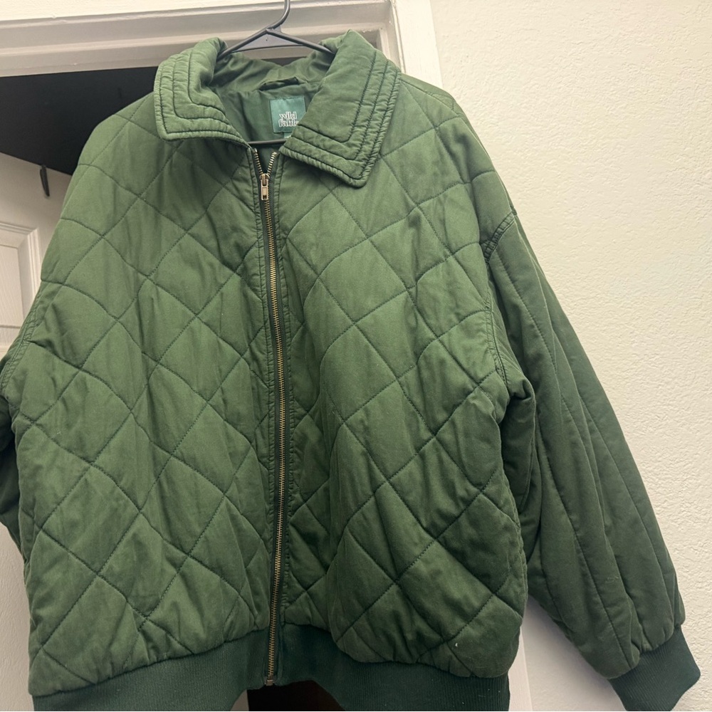 Wild Fable Olive Quilted bomber Jacket
